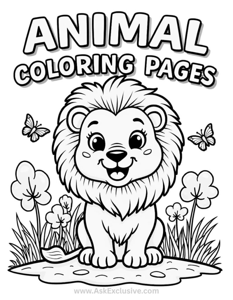 Detailed wildlife animal coloring pages with habitats for educational use