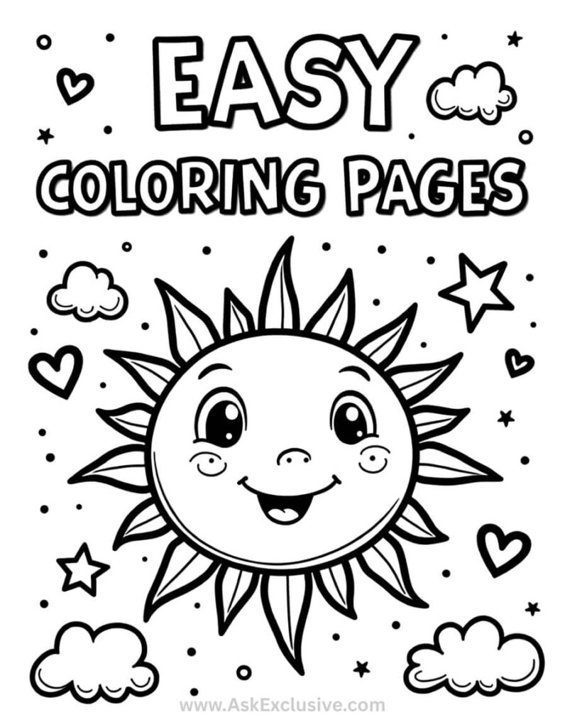 Beginner-friendly easy coloring pages with bold outlines for toddlers