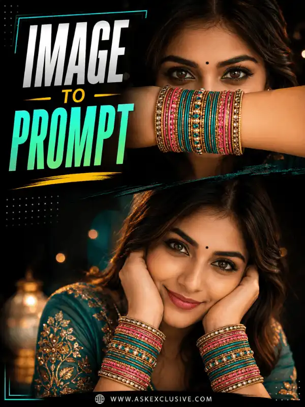 Image-to-prompt guide cover showing visual analysis of an AI image