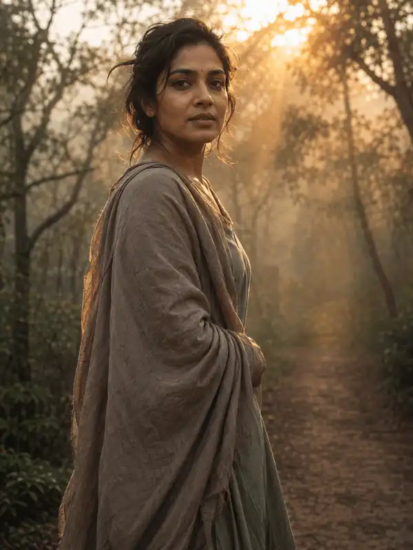 AI-generated cinematic adult portrait with atmospheric lighting