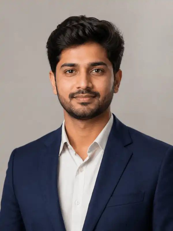 AI-generated professional adult profile portrait created from the displayed prompt